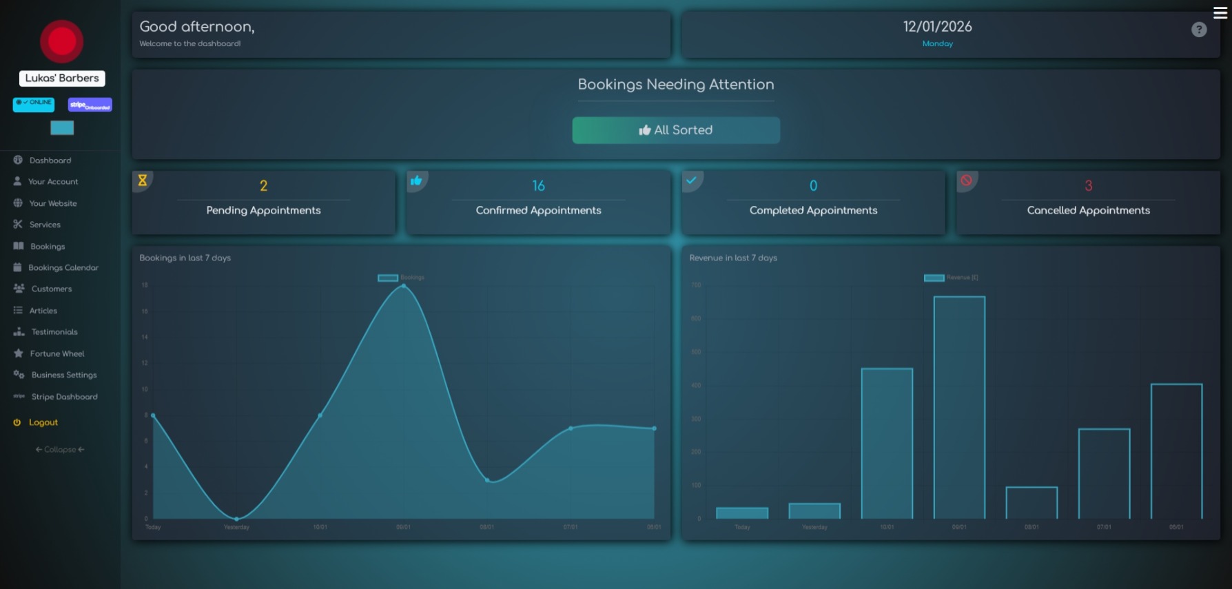 A Clearer, Smarter Dashboard for Barber Shop Owners