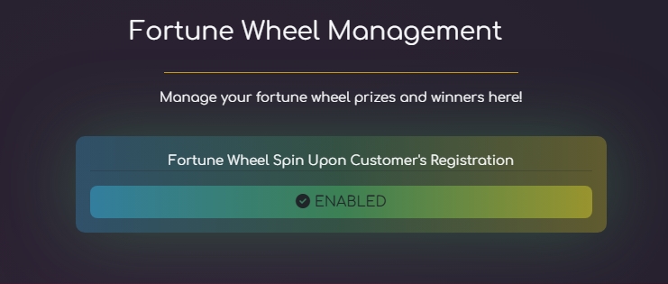 Control Free Fortune Wheel Spins on Customer Registration
